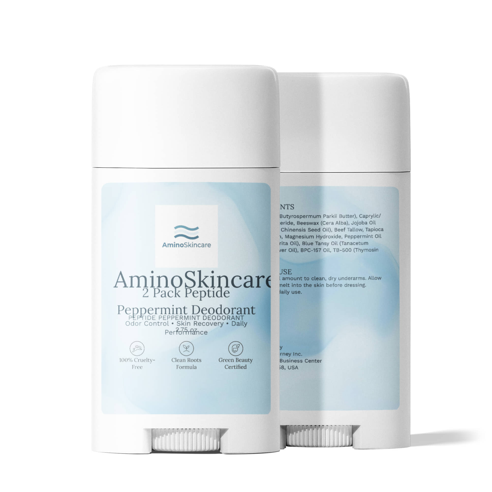 2 Pack Peptide Peppermint Deodorant